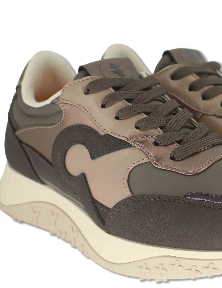 Sneakers donna in tessuto marrone con inserti a contrasto 100% vegan F6STAR01 BRW Save The Duck 