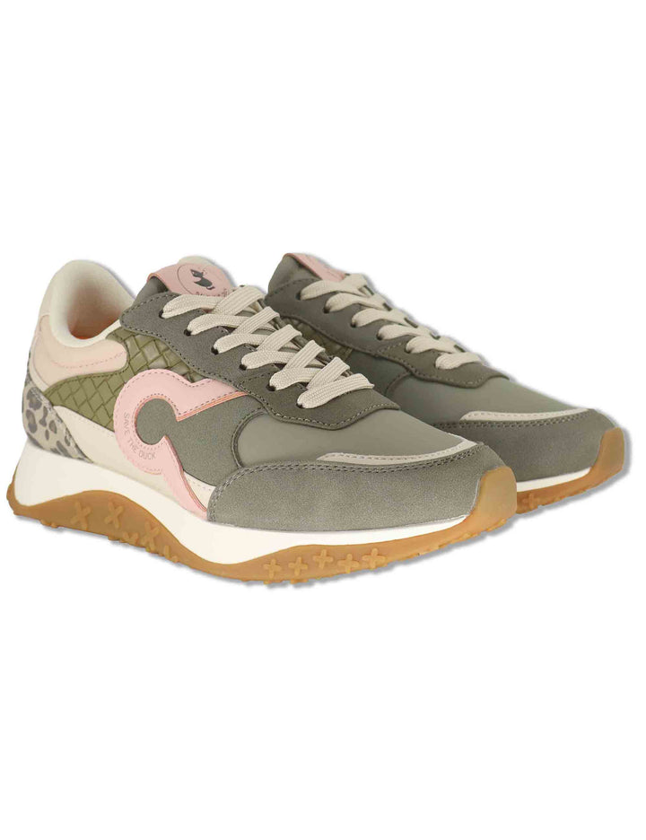 Sneakers donna in tessuto verde con inserti a contrasto 100% vegan F6STAR01 MIL Save The Duck 