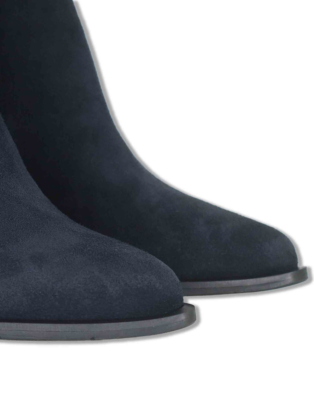 Stivaletti beatles donna in camoscio blu con elastici tono su tono tacco fasciato e punta a punta SP1025 002 Spatarella 