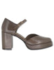 Decollete in pelle taupe con tacco alto e plateau Donna SP2346 029