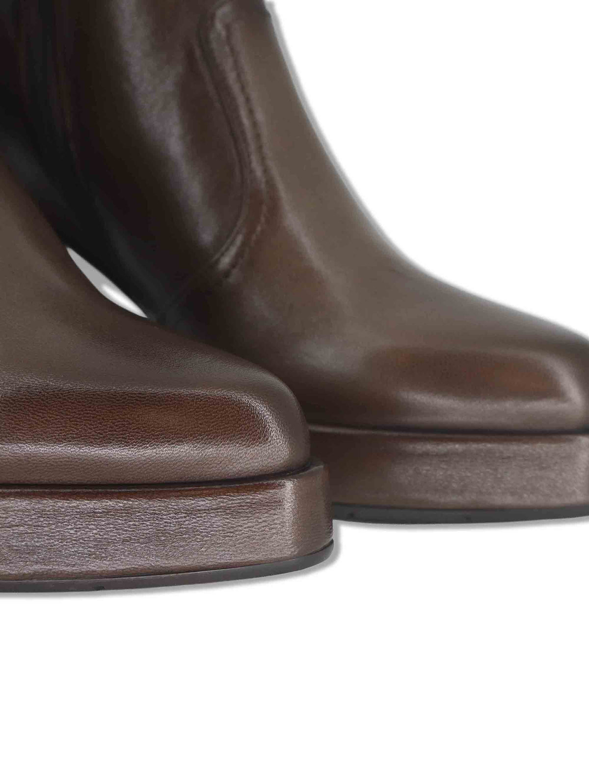 Stivaletti donna in pelle taupe con tacco alto plateau zip interna e punta a punta SP2347 029 Spatarella 