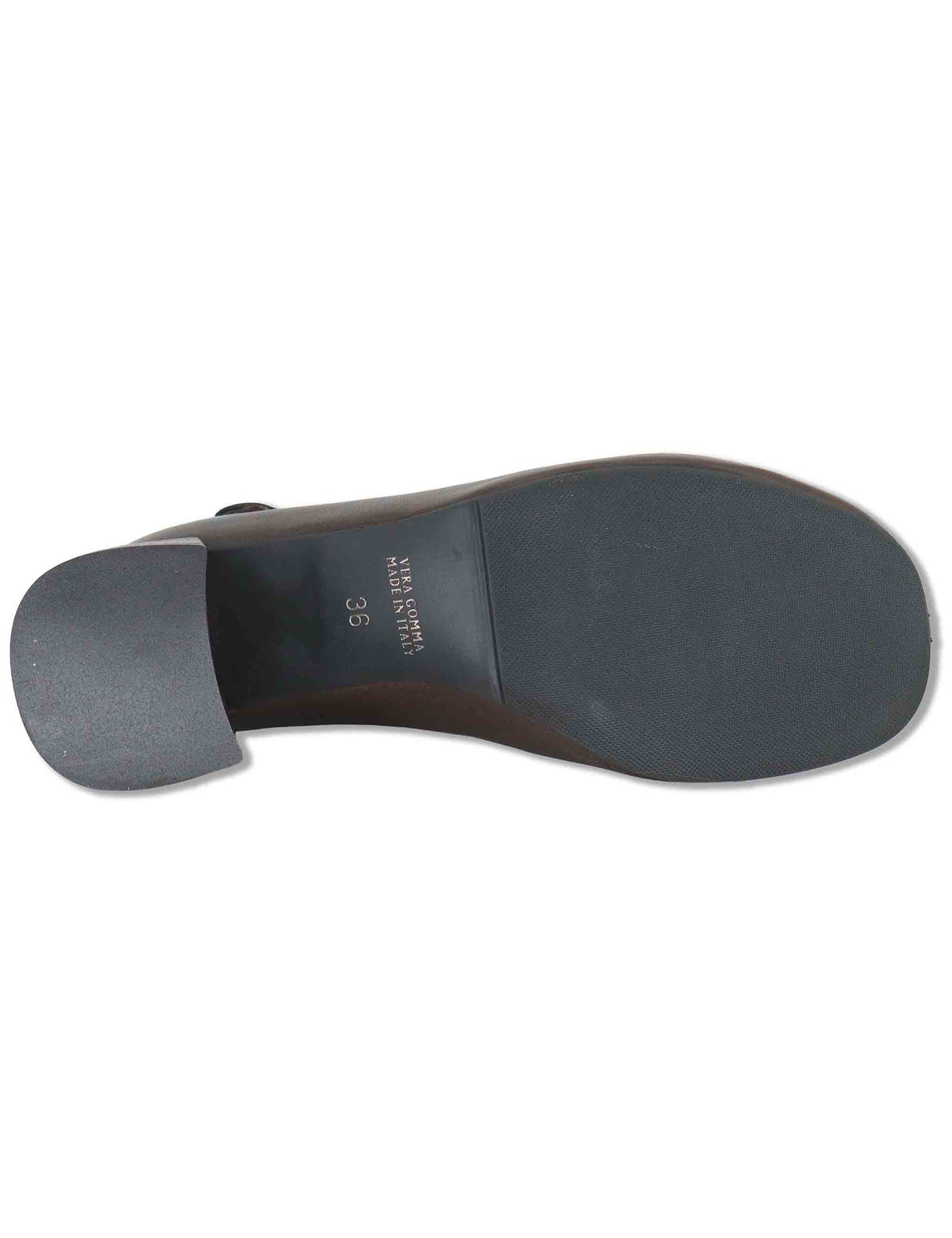 Decollete donna in pelle marrone con cinturino nero tacco fasciato e punta tonda SP2608 014 Spatarella 