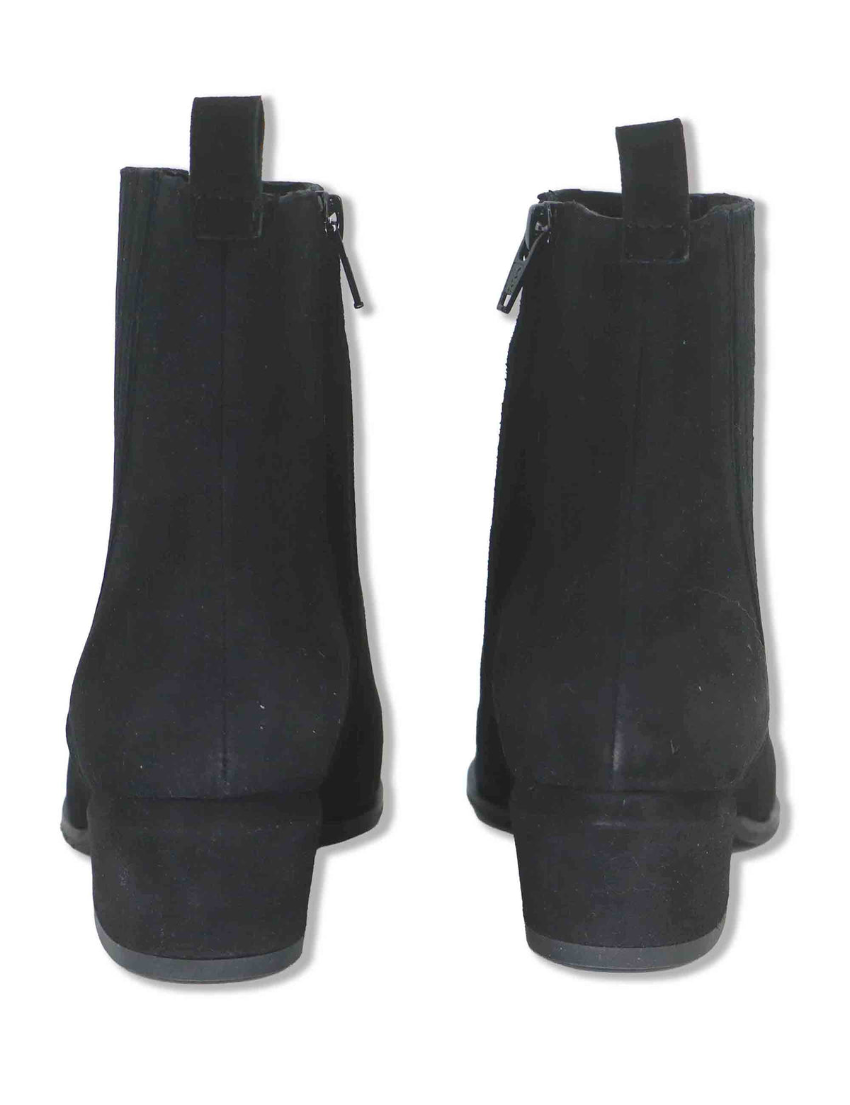 Stivaletti donna in camoscio nero con zip interna tacco fasciato e punta a punta SP2615 001 Spatarella 