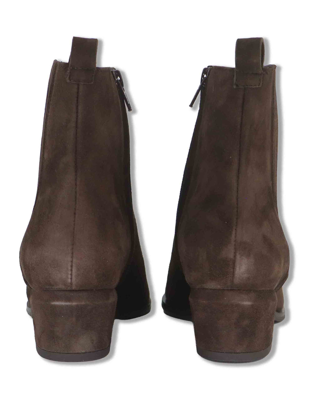 Stivaletti donna in camoscio marrone con zip interna tacco fasciato e punta a punta SP2615 029 Spatarella 