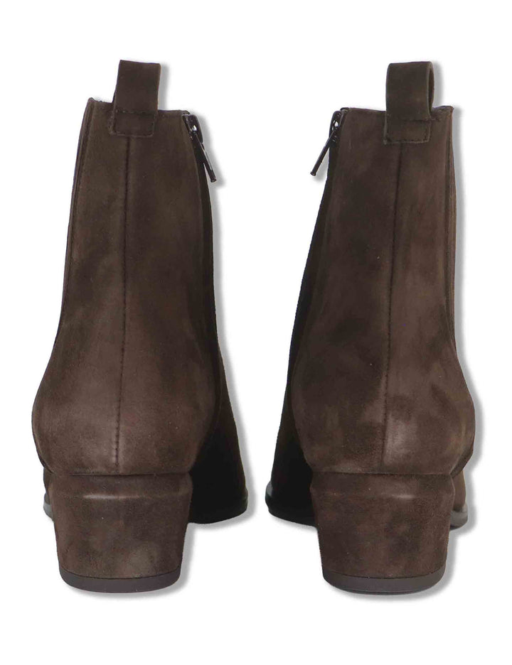 Stivaletti donna in camoscio marrone con zip interna tacco fasciato e punta a punta SP2615 029 Spatarella 