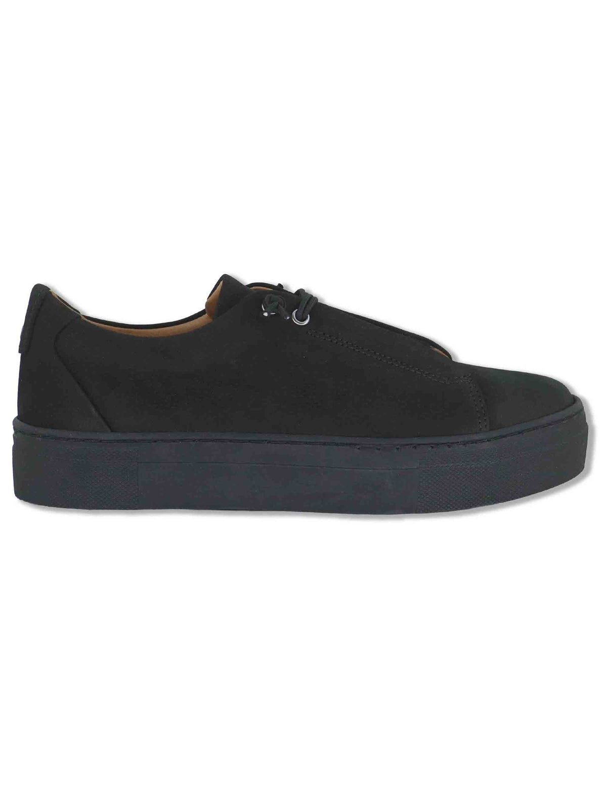 Sneakers donna in pelle nabuk nera con elastici e suola leggera SP70034 001 Spatarella 