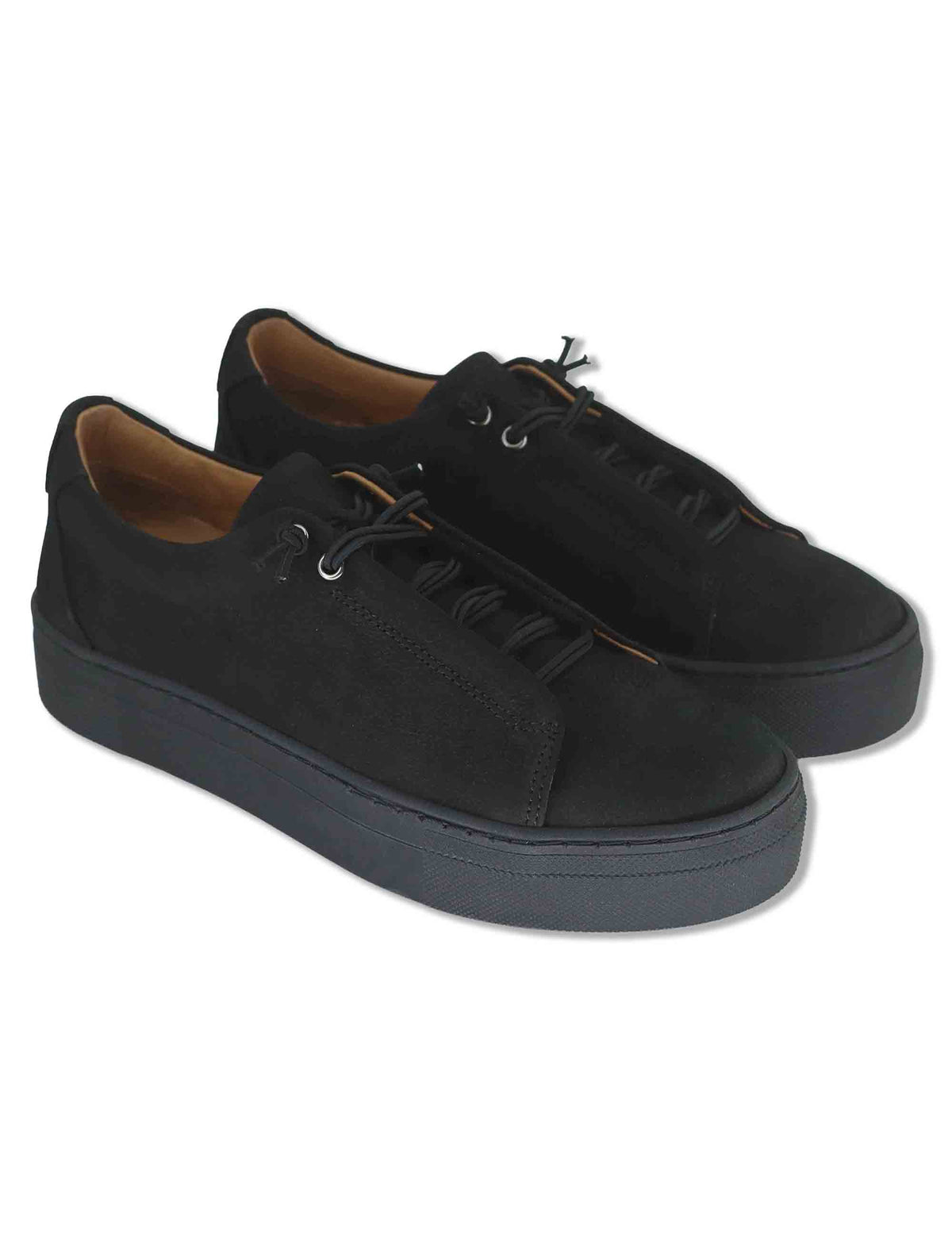 Sneakers donna in pelle nabuk nera con elastici e suola leggera SP70034 001 Spatarella 