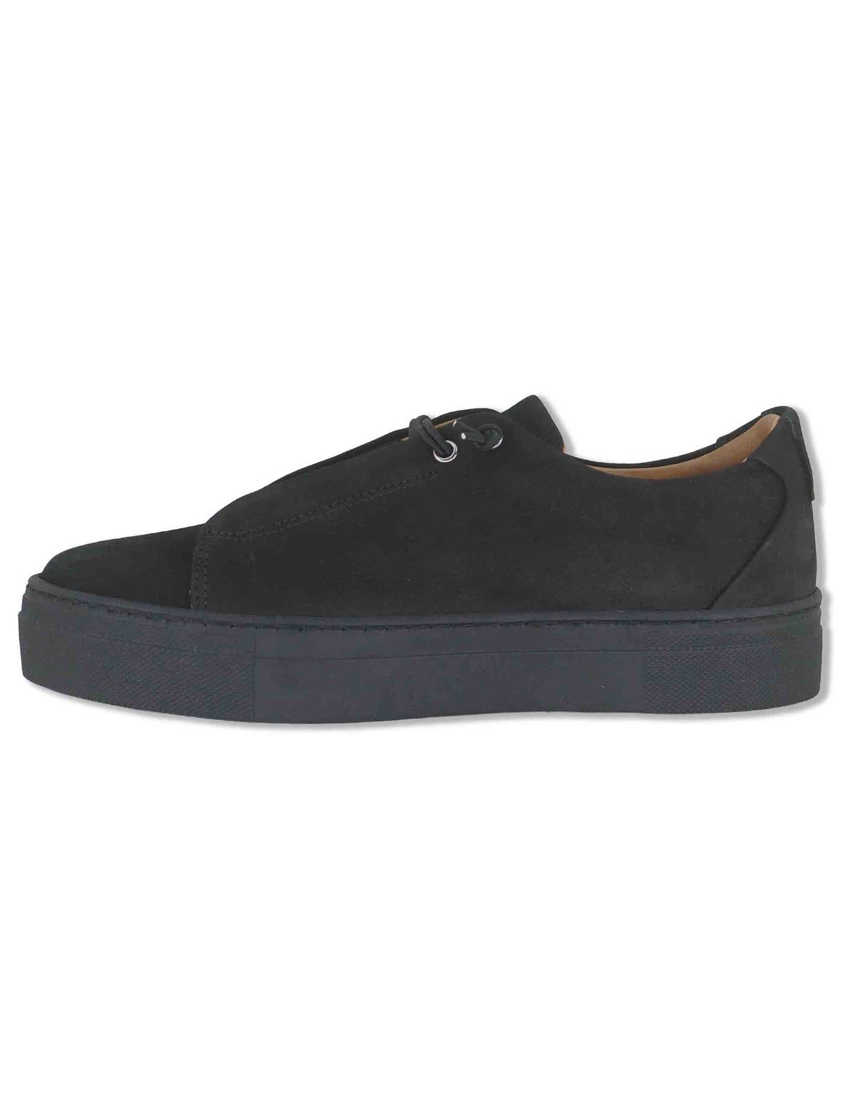 Sneakers donna in pelle nabuk nera con elastici e suola leggera SP70034 001 Spatarella 