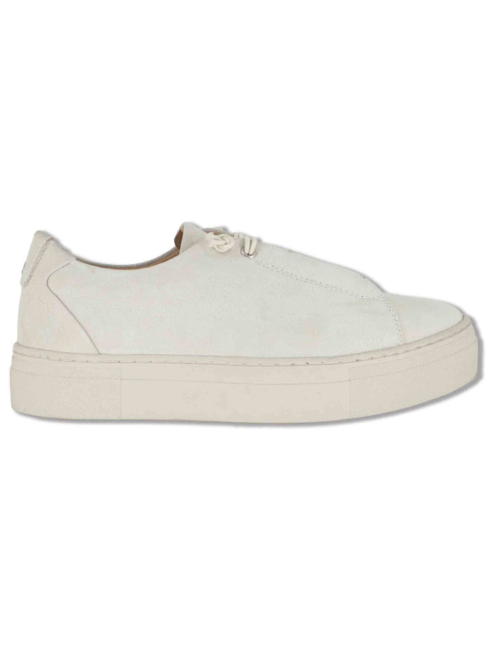 Sneakers donna in pelle nabuk off white con elastici e suola leggera SP70034 200 Spatarella 