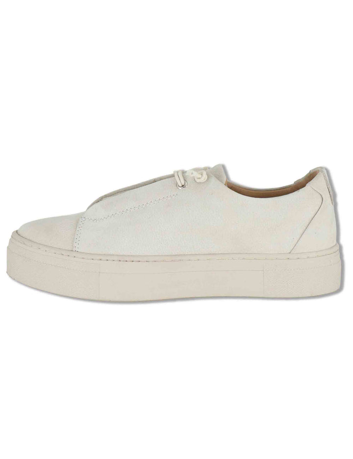 Sneakers donna in pelle nabuk off white con elastici e suola leggera SP70034 200 Spatarella 