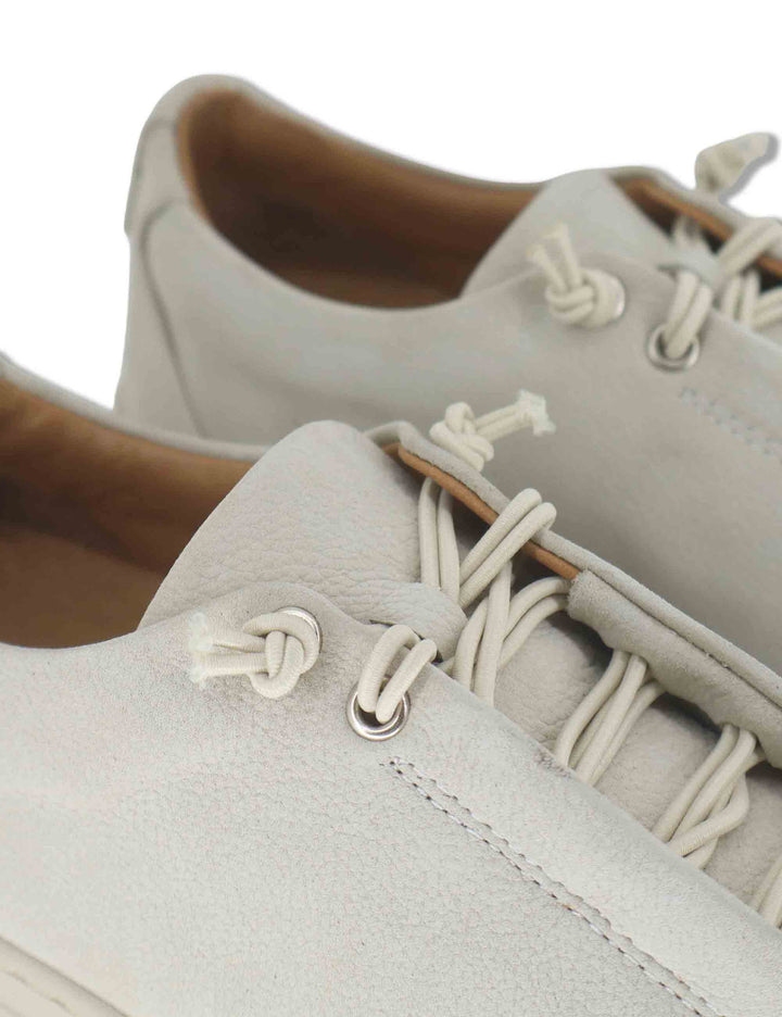 Sneakers donna in pelle nabuk off white con elastici e suola leggera SP70034 200 Spatarella 