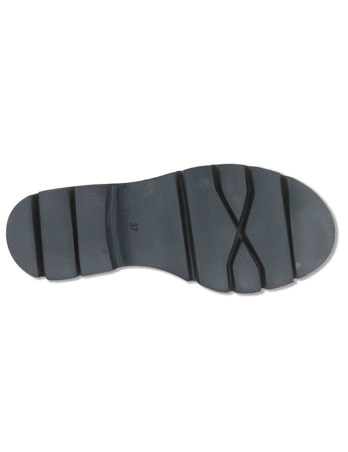 Mocassini donna in pelle nera con fibbietta cinturino punta tonda e suola carrarmato SP70371 001 Spatarella 