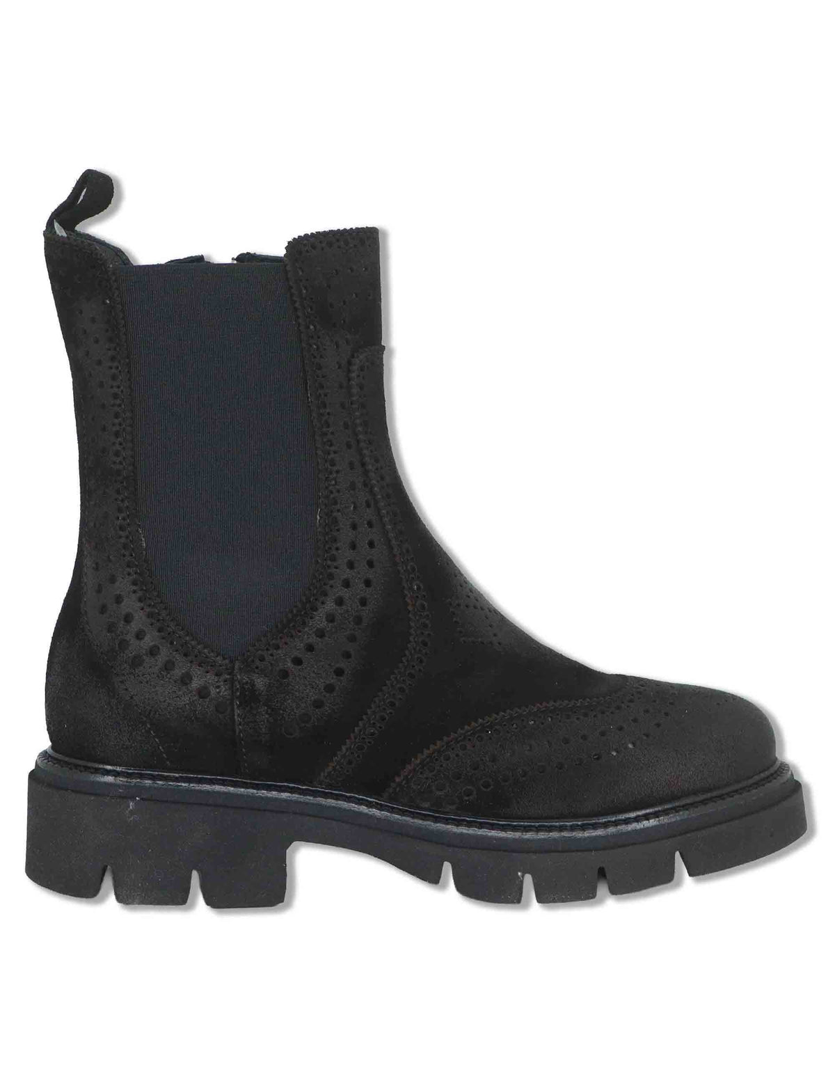 Stivaletti beatles donna in camoscio marrone con impunture allinglese e punta tonda SP70376 015 Spatarella 
