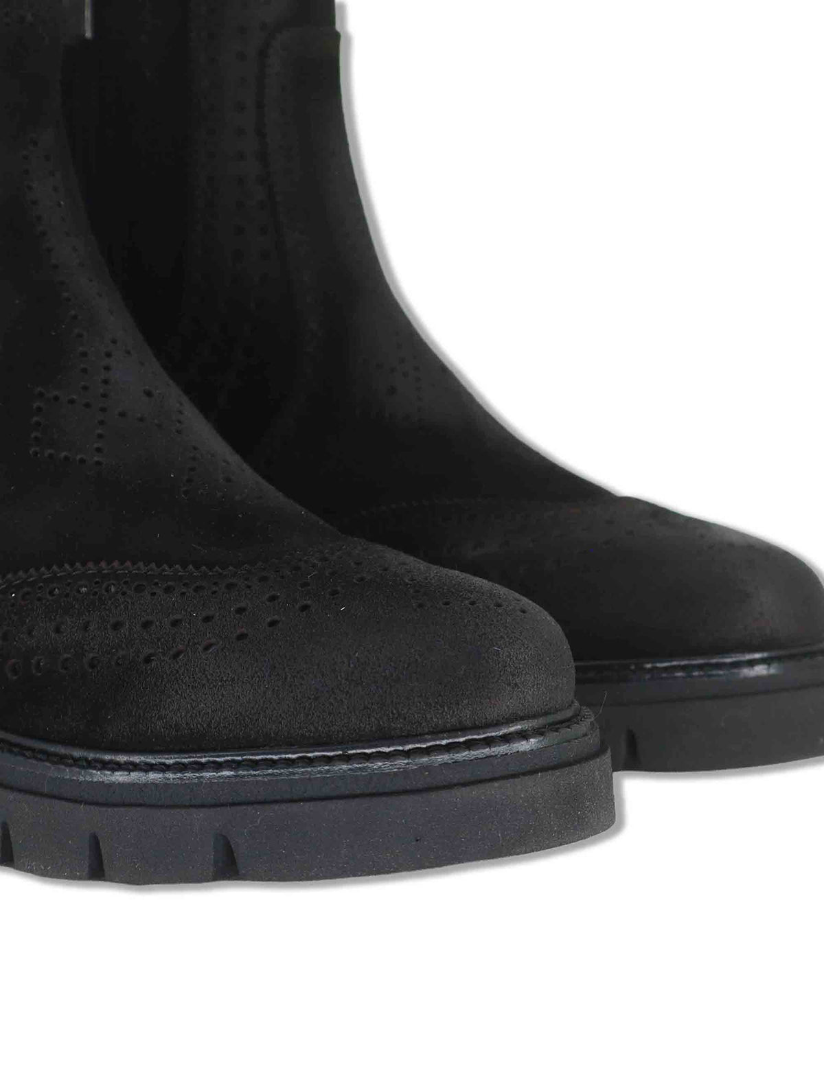 Stivaletti beatles donna in camoscio marrone con impunture allinglese e punta tonda SP70376 015 Spatarella 