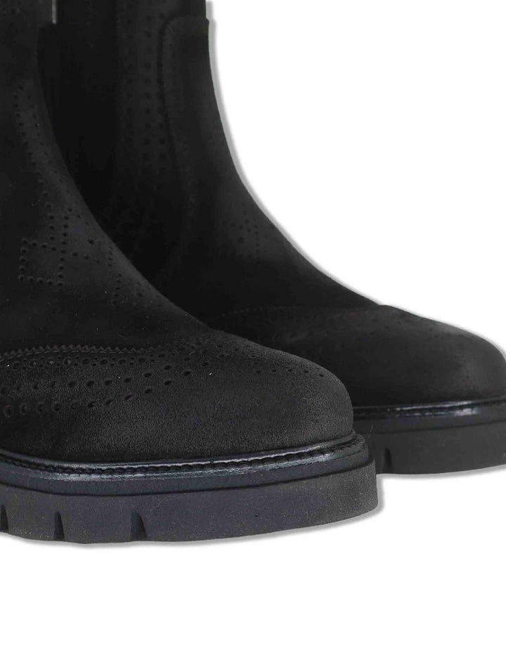 Stivaletti beatles donna in camoscio marrone con impunture allinglese e punta tonda SP70376 015 Spatarella 
