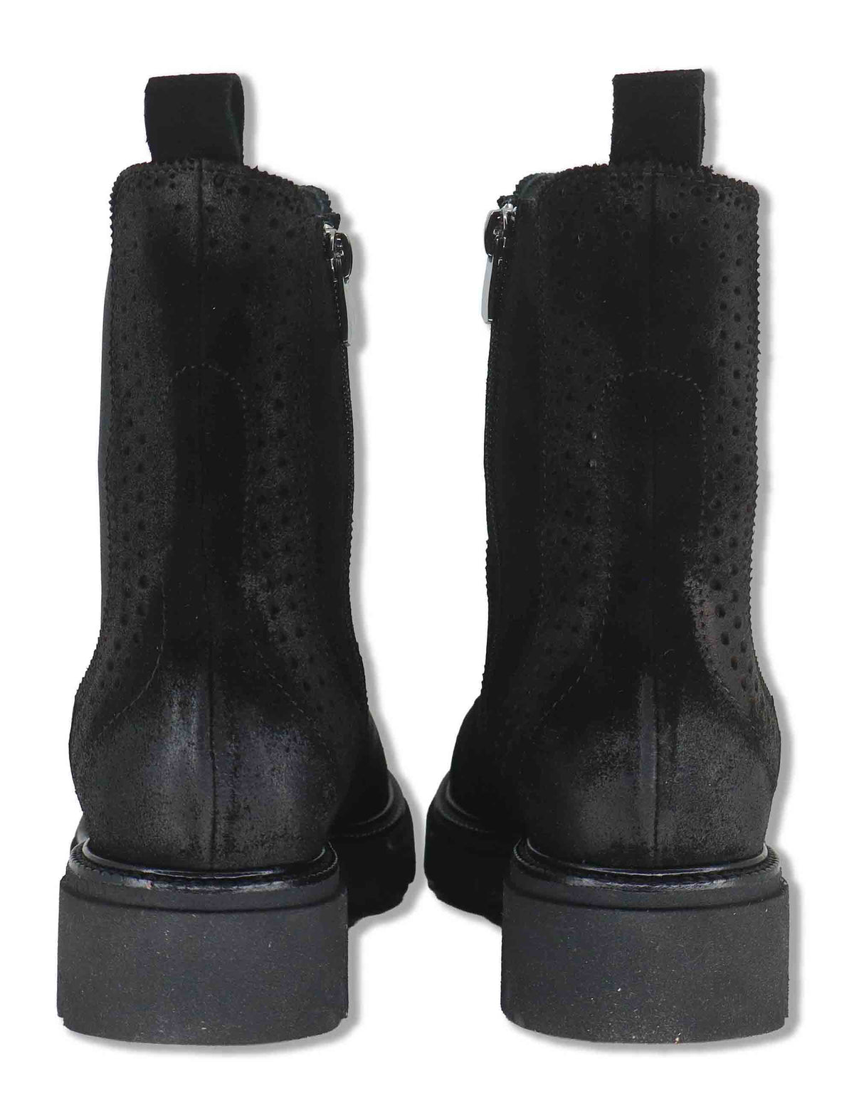 Stivaletti beatles donna in camoscio marrone con impunture allinglese e punta tonda SP70376 015 Spatarella 