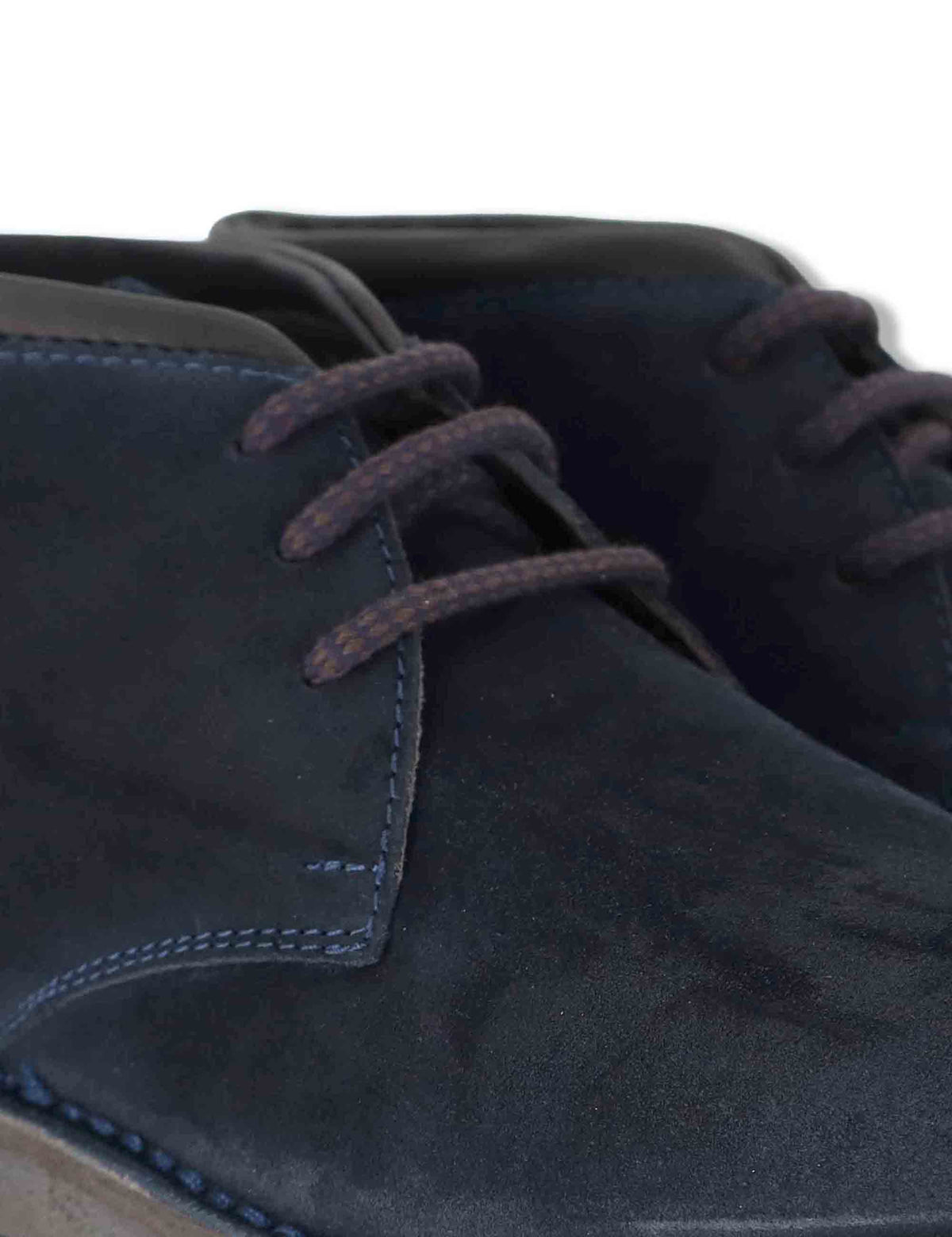 Stivaletto chukka uomo in camoscio blu con suola in gomma SPBA2001 002 Spatarella 