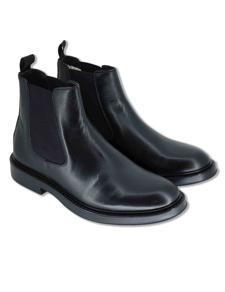 Stivaletto Chelsea boot uomo in pelle nera con suuola in gomma SPDU8020 001 Spatarella 