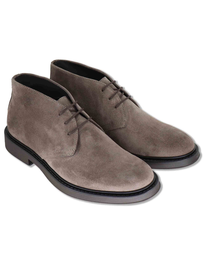 Stivaletto chukka uomo in camoscio taupe con suola in gomma SPDU8070 072 Spatarella 