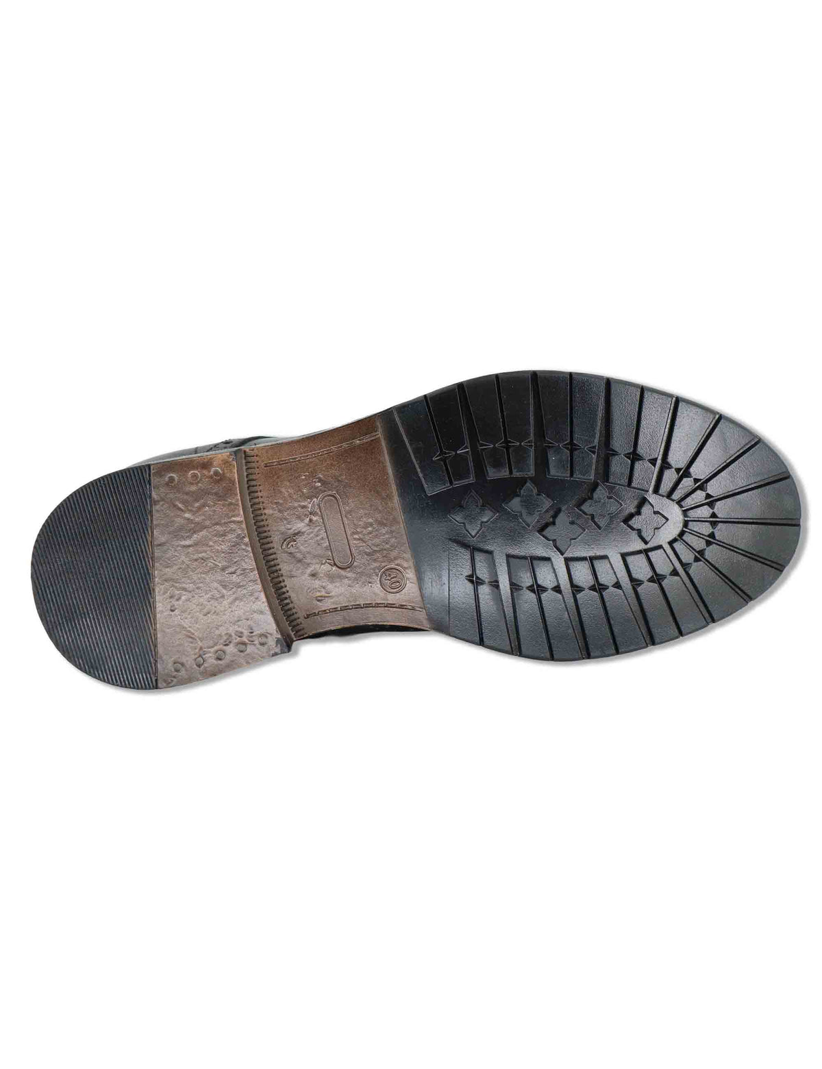 Stivaletti stringati uomo in pelle testa di moro vintage con impunture allinglese e zip interna SPGB2020 014 Spatarella 