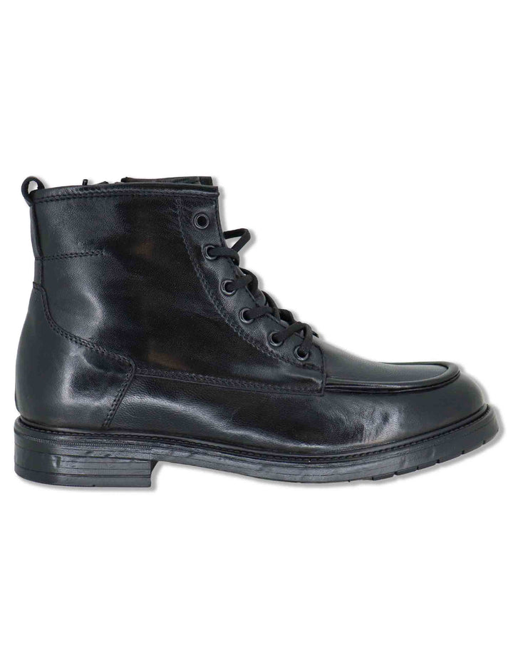 Stivaletti uomo in pelle nera con zip e suola in gomma SPGB2030 001 Spatarella 