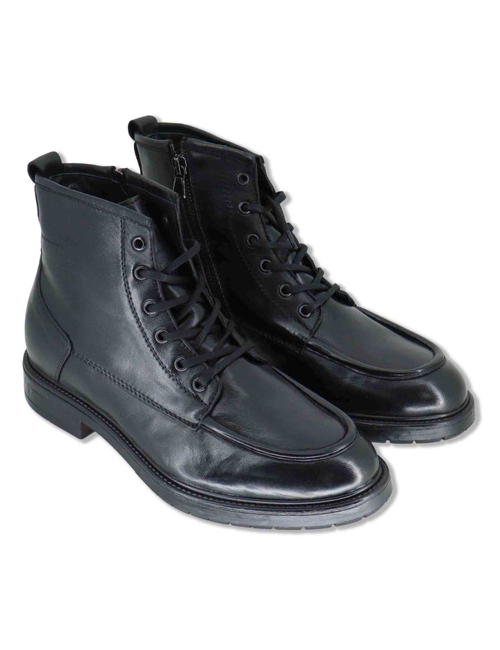 Stivaletti uomo in pelle nera con zip e suola in gomma SPGB2030 001 Spatarella 