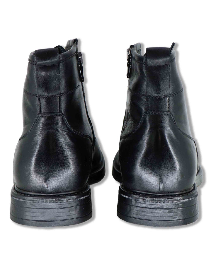 Stivaletti uomo in pelle nera con zip e suola in gomma SPGB2030 001 Spatarella 