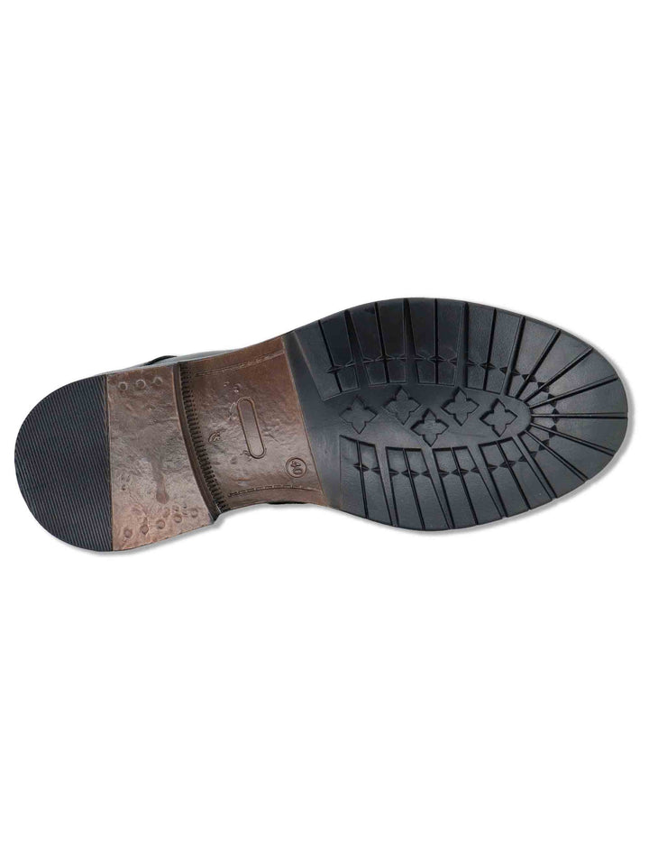 Stivaletti uomo in pelle nera con zip e suola in gomma SPGB2030 001 Spatarella 