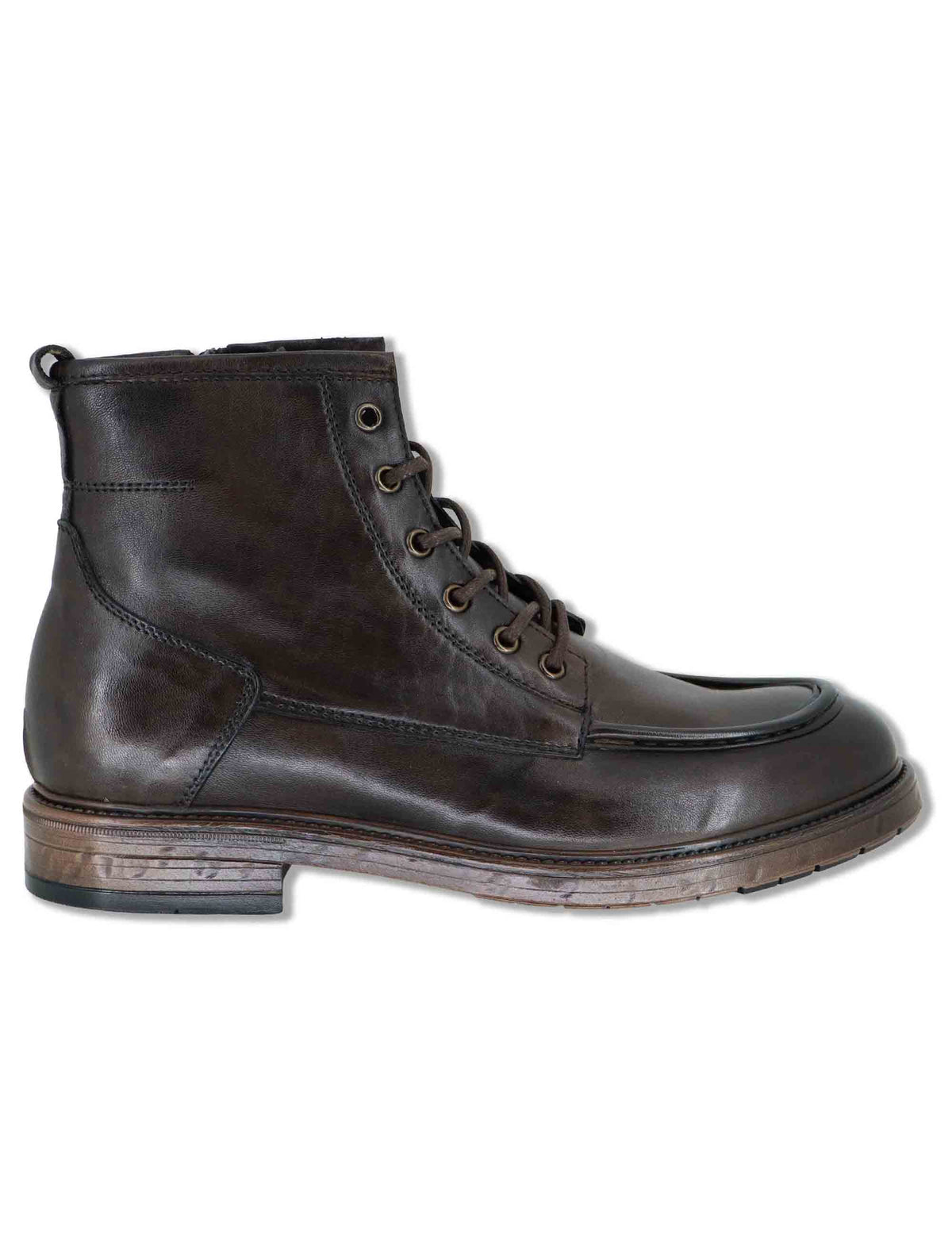 Stivaletti uomo in pelle marrone con zip e suola in gomma SPGB2030 014 Spatarella 