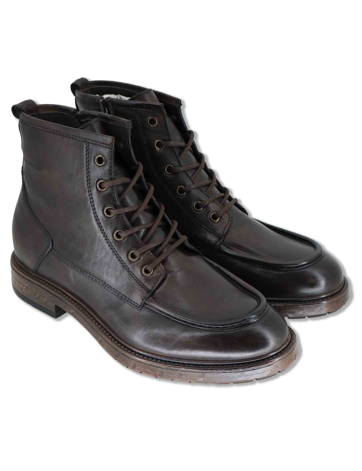 Stivaletti uomo in pelle marrone con zip e suola in gomma SPGB2030 014 Spatarella 