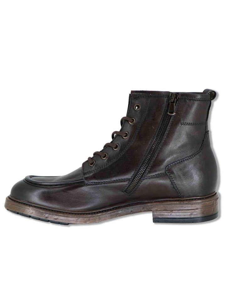 Stivaletti uomo in pelle marrone con zip e suola in gomma SPGB2030 014 Spatarella 