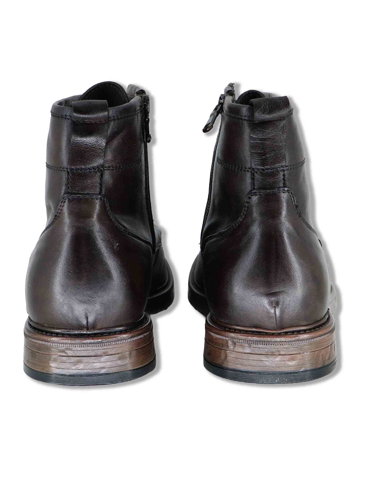 Stivaletti uomo in pelle marrone con zip e suola in gomma SPGB2030 014 Spatarella 
