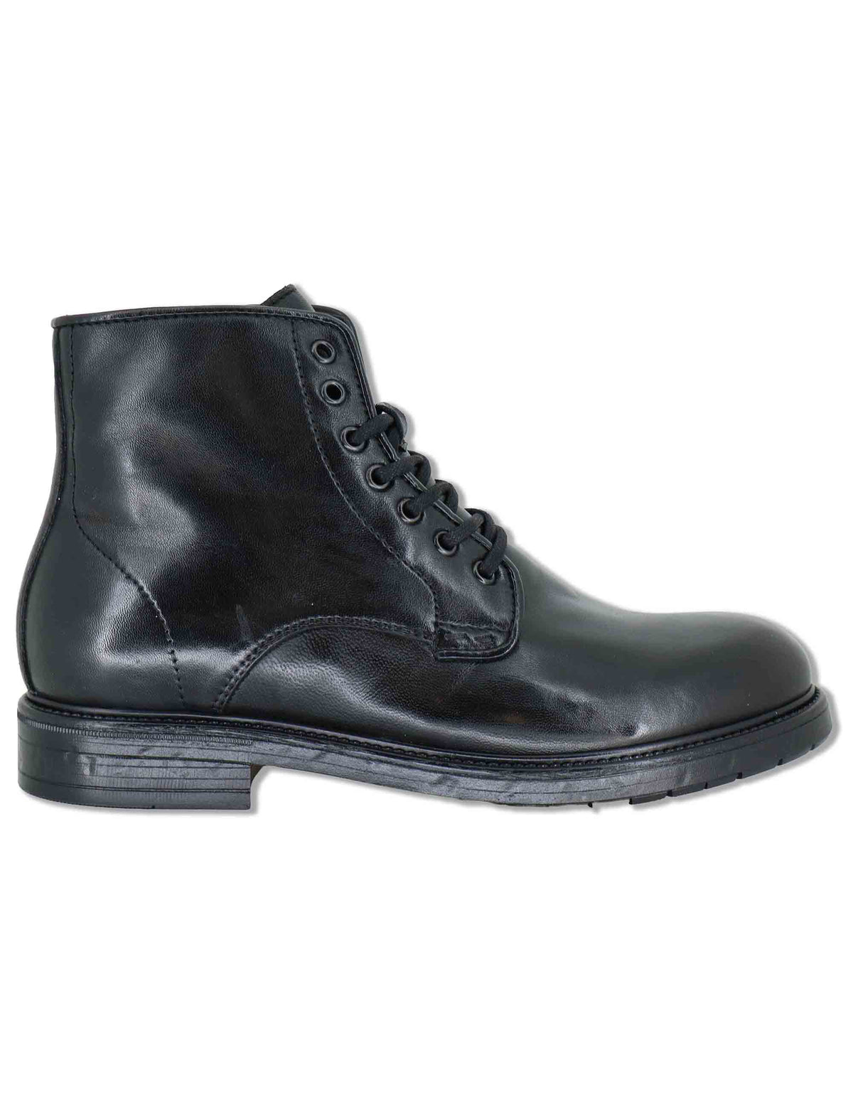 Stivaletto uomo in pelle nera effetto vintage con suola in gomma SPGB2050 001 Spatarella 