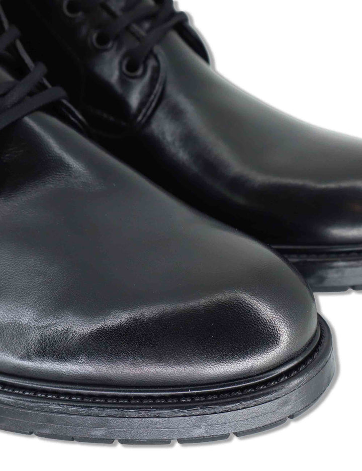 Stivaletto uomo in pelle nera effetto vintage con suola in gomma SPGB2050 001 Spatarella 