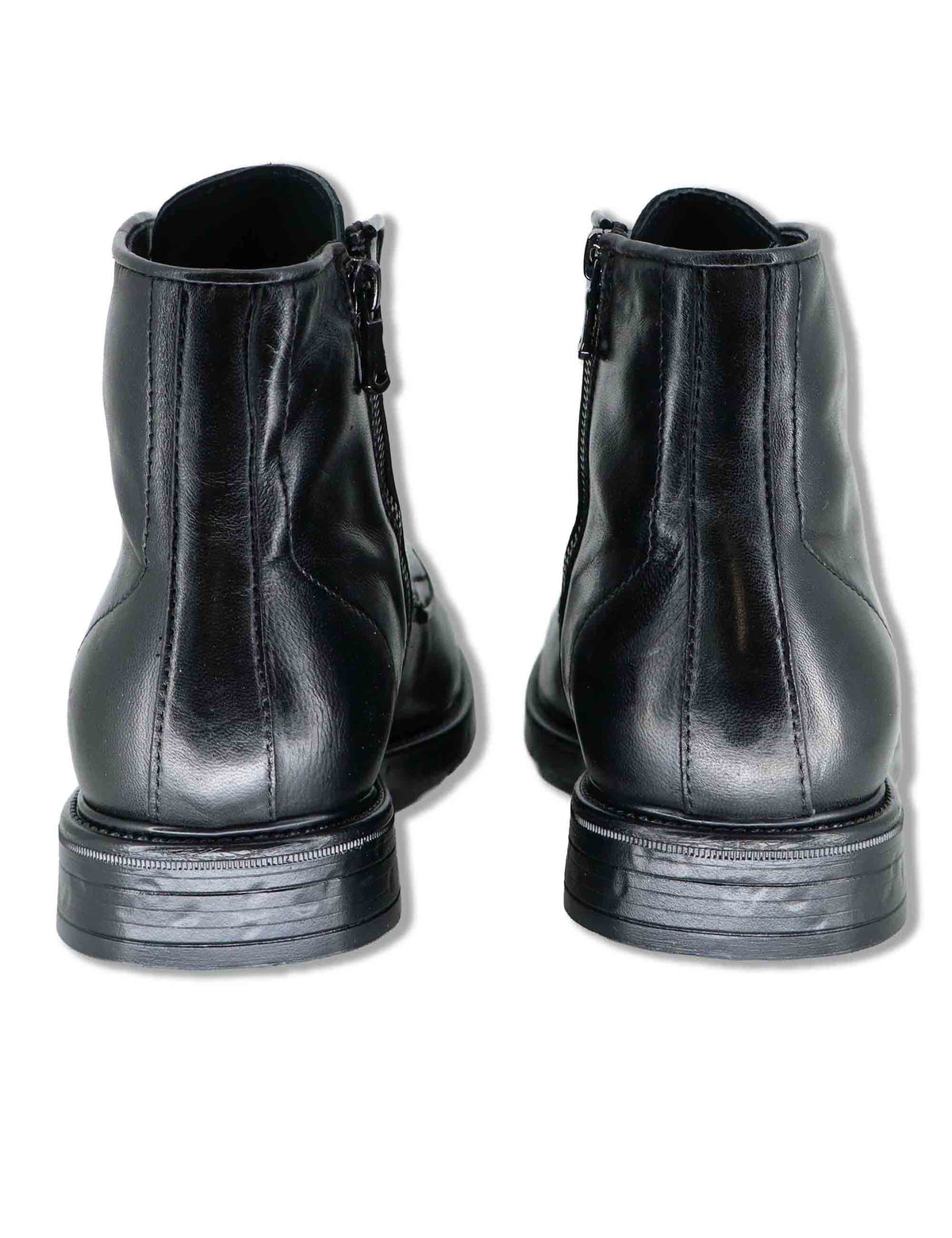 Stivaletto uomo in pelle nera effetto vintage con suola in gomma SPGB2050 001 Spatarella 