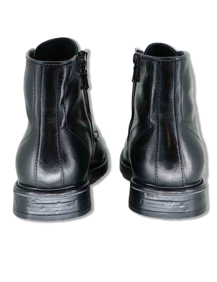 Stivaletto uomo in pelle nera effetto vintage con suola in gomma SPGB2050 001 Spatarella 