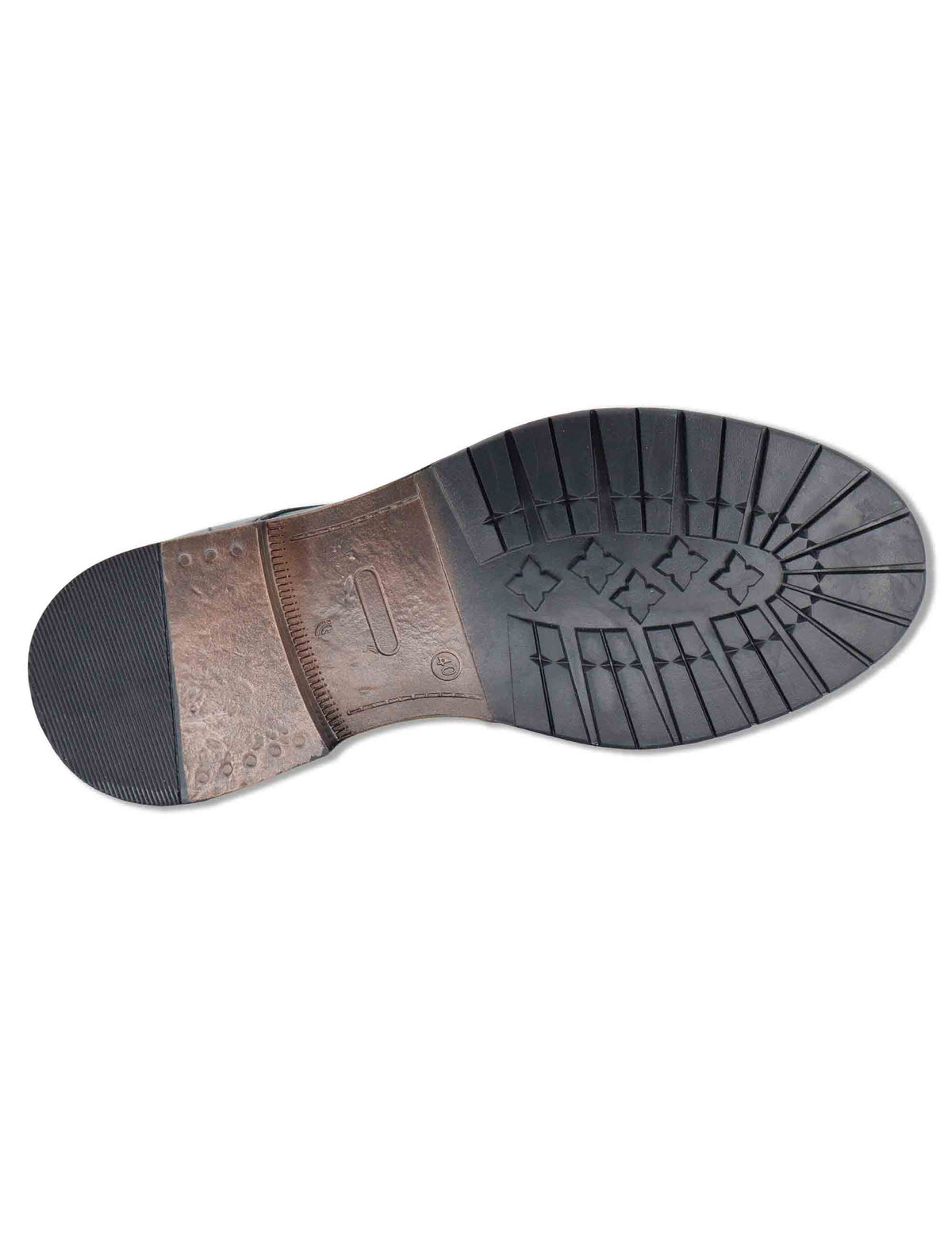 Stivaletto uomo in pelle nera effetto vintage con suola in gomma SPGB2050 001 Spatarella 