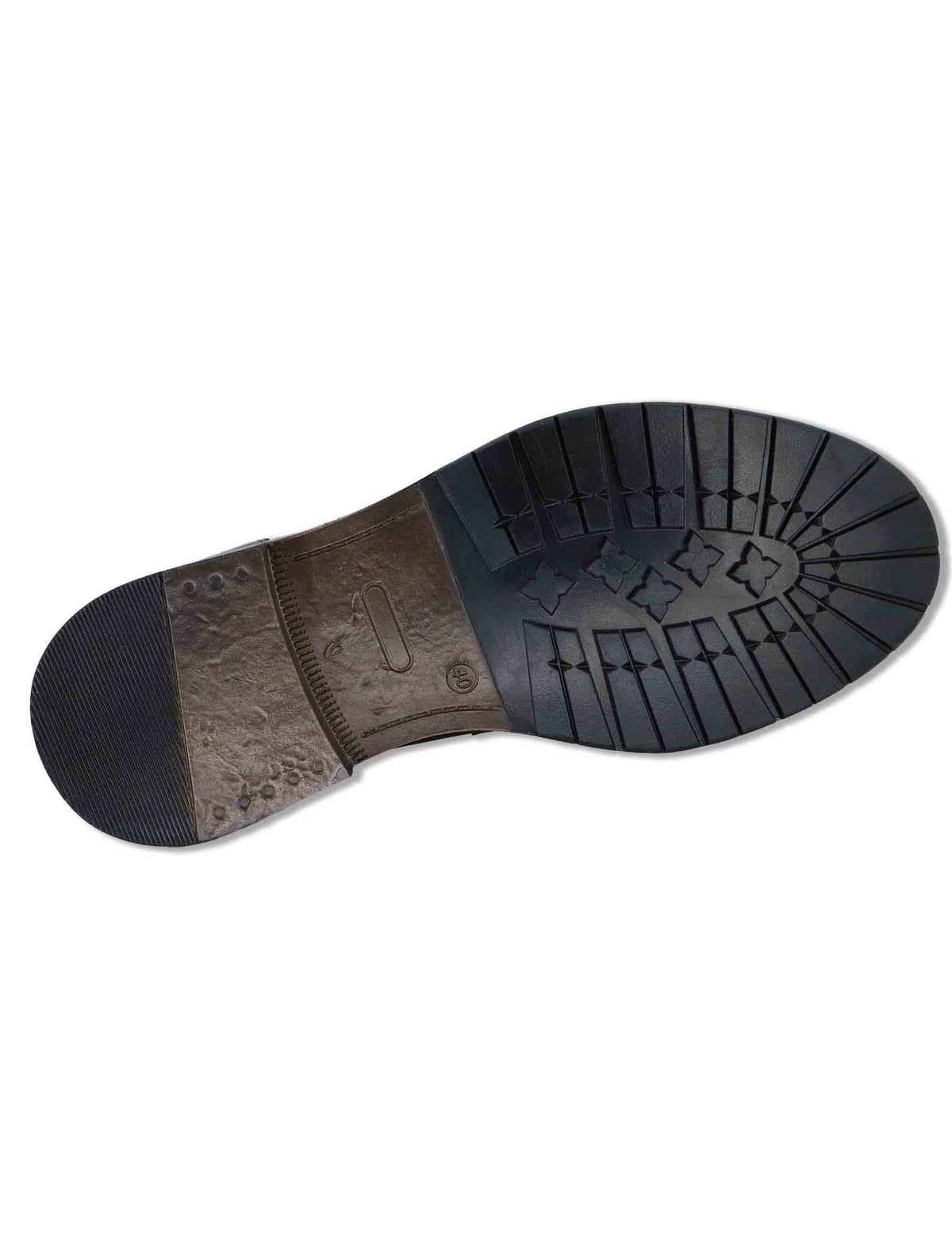 Mocassino penny loafer uomo in pelle nera con suola in gomma SPGB2070 001 Spatarella 