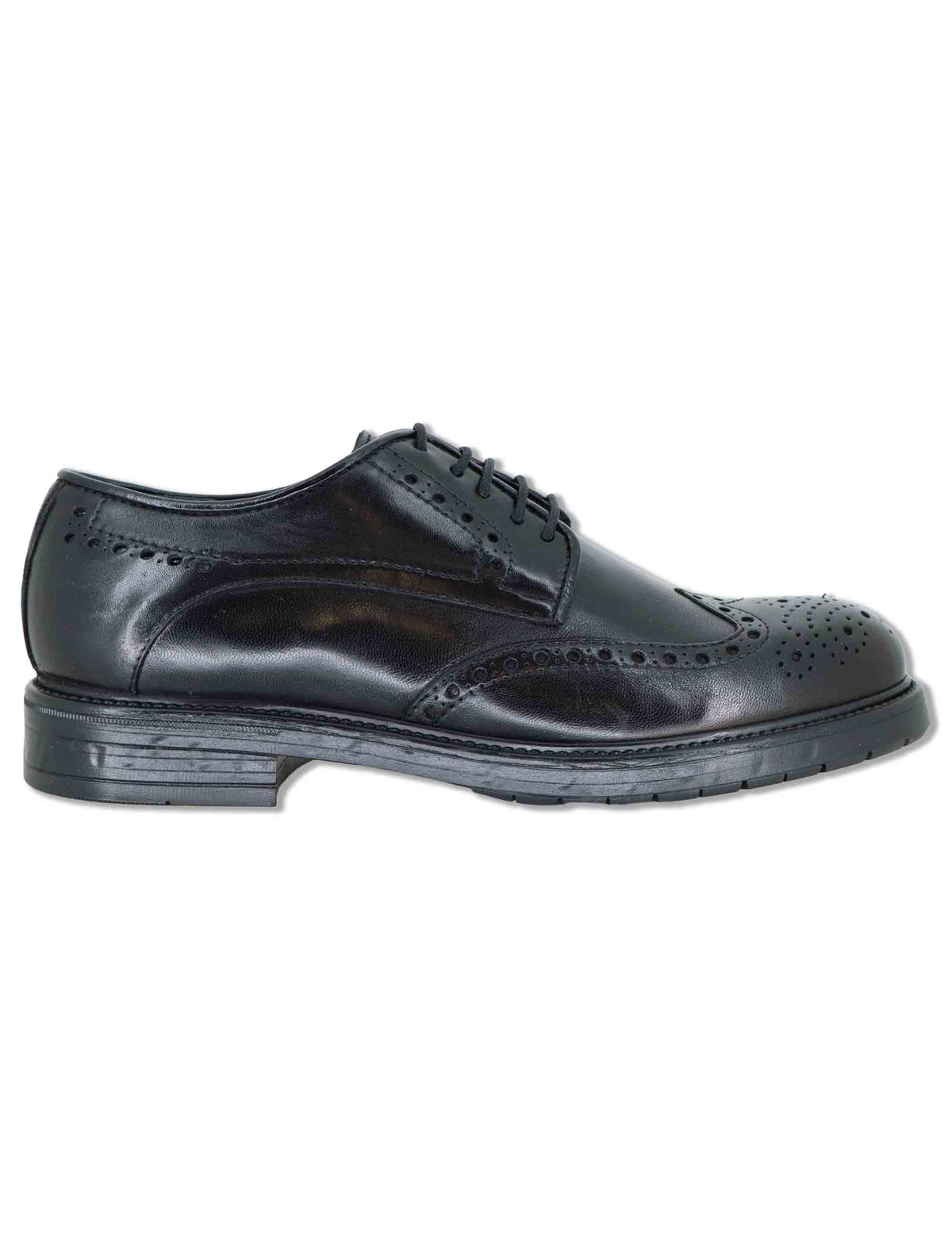 Stringate uomo in pelle nera effetto vintage con impunture allinglese SPGB2080 001 Spatarella 