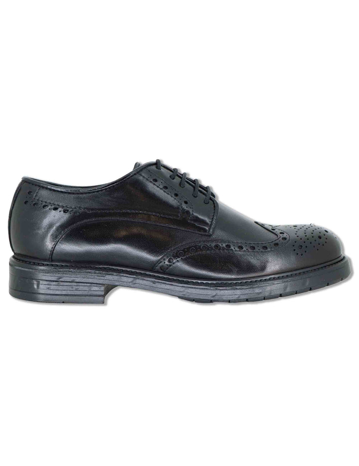 Stringate uomo in pelle nera effetto vintage con impunture allinglese SPGB2080 001 Spatarella 