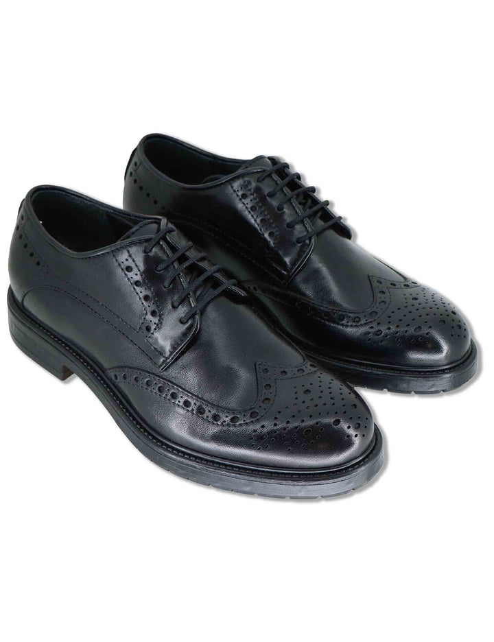 Stringate uomo in pelle nera effetto vintage con impunture allinglese SPGB2080 001 Spatarella 