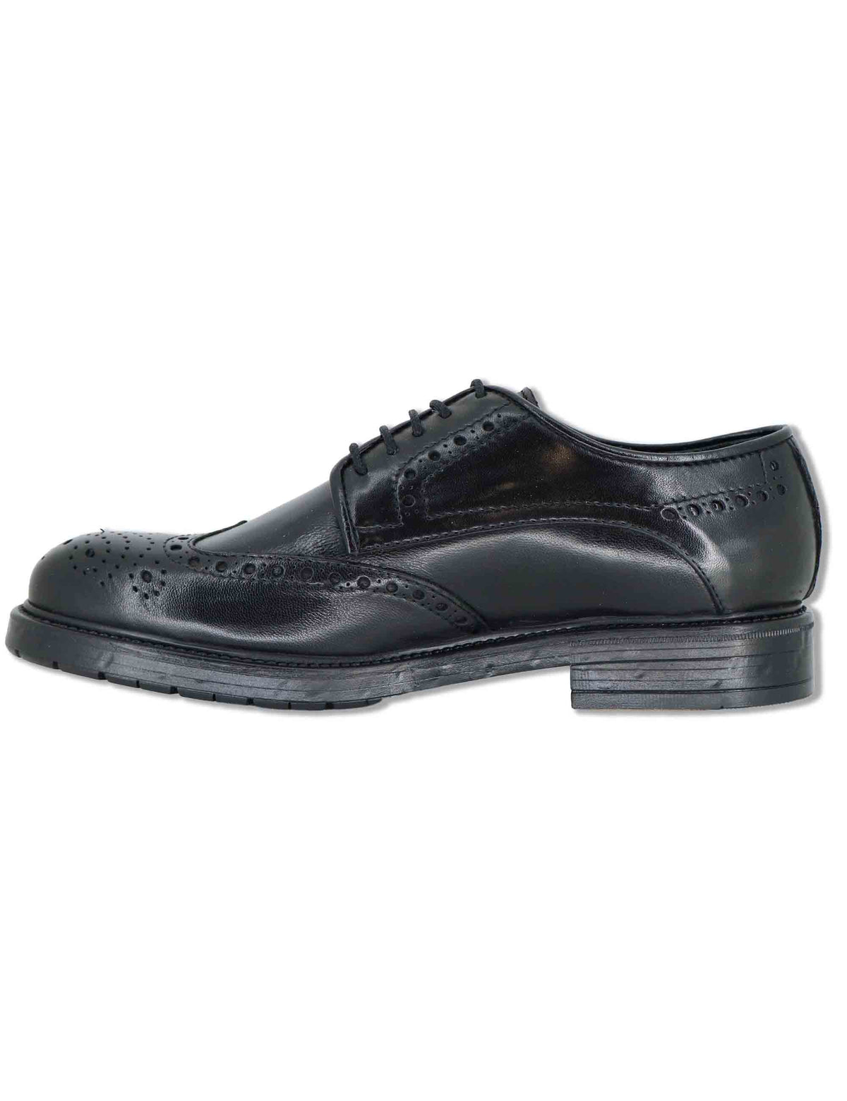 Stringate uomo in pelle nera effetto vintage con impunture allinglese SPGB2080 001 Spatarella 