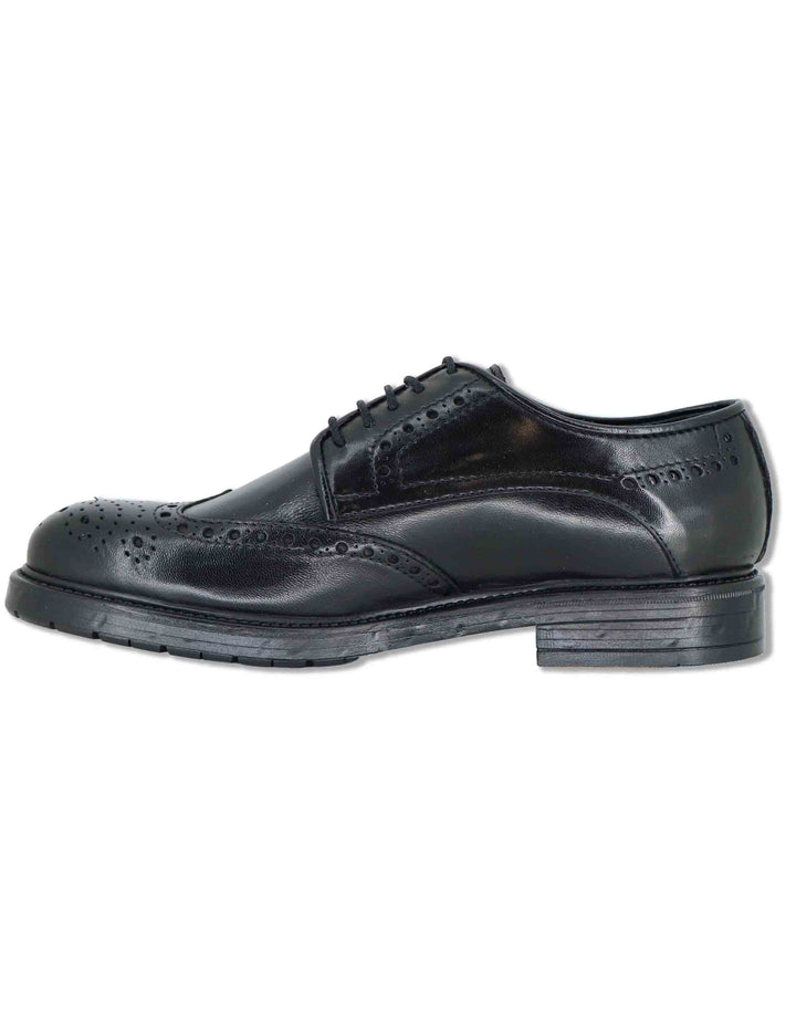 Stringate uomo in pelle nera effetto vintage con impunture allinglese SPGB2080 001 Spatarella 
