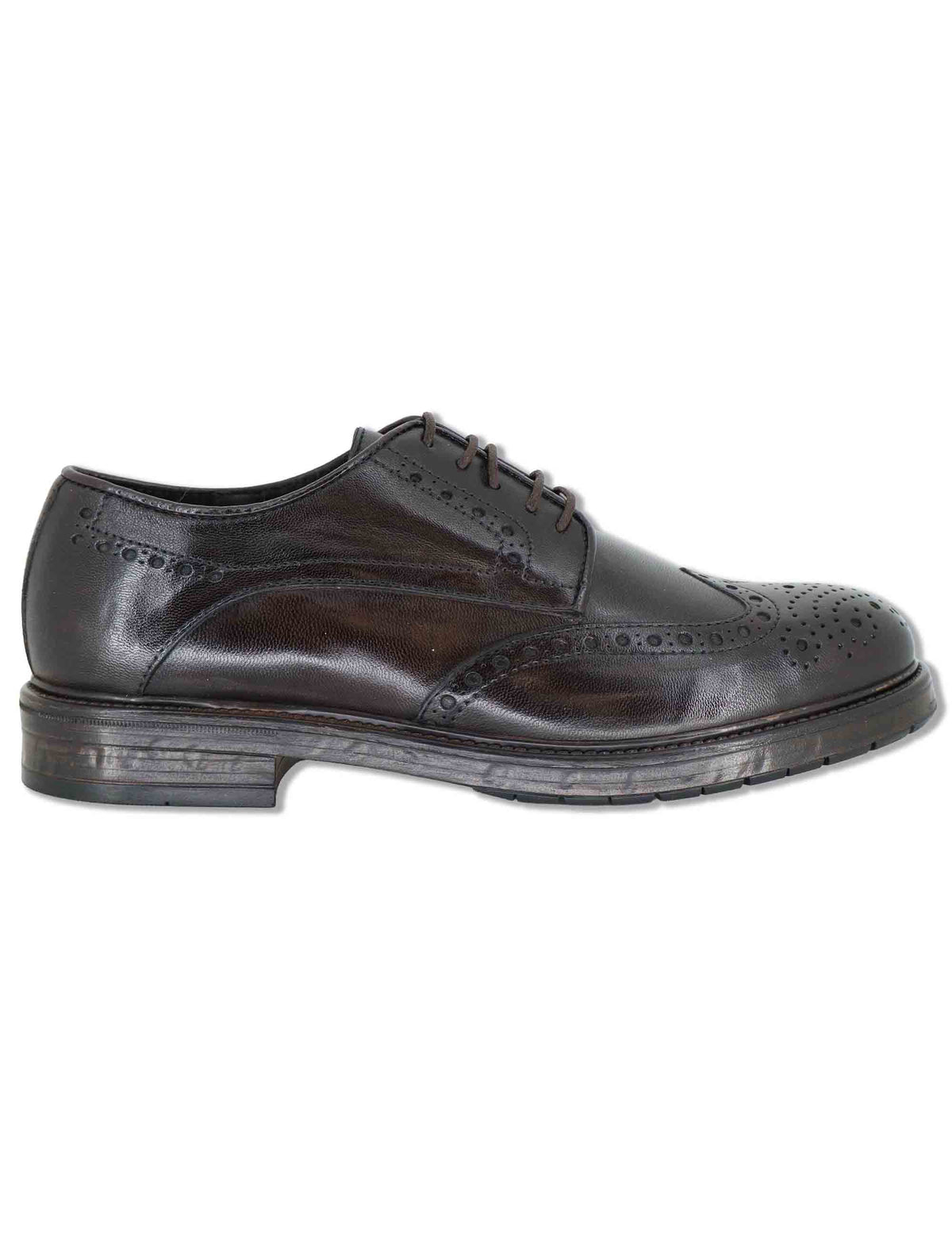 Stringate uomo in pelle marrone effetto vintage con impunture allinglese SPGB2080 014 Spatarella 