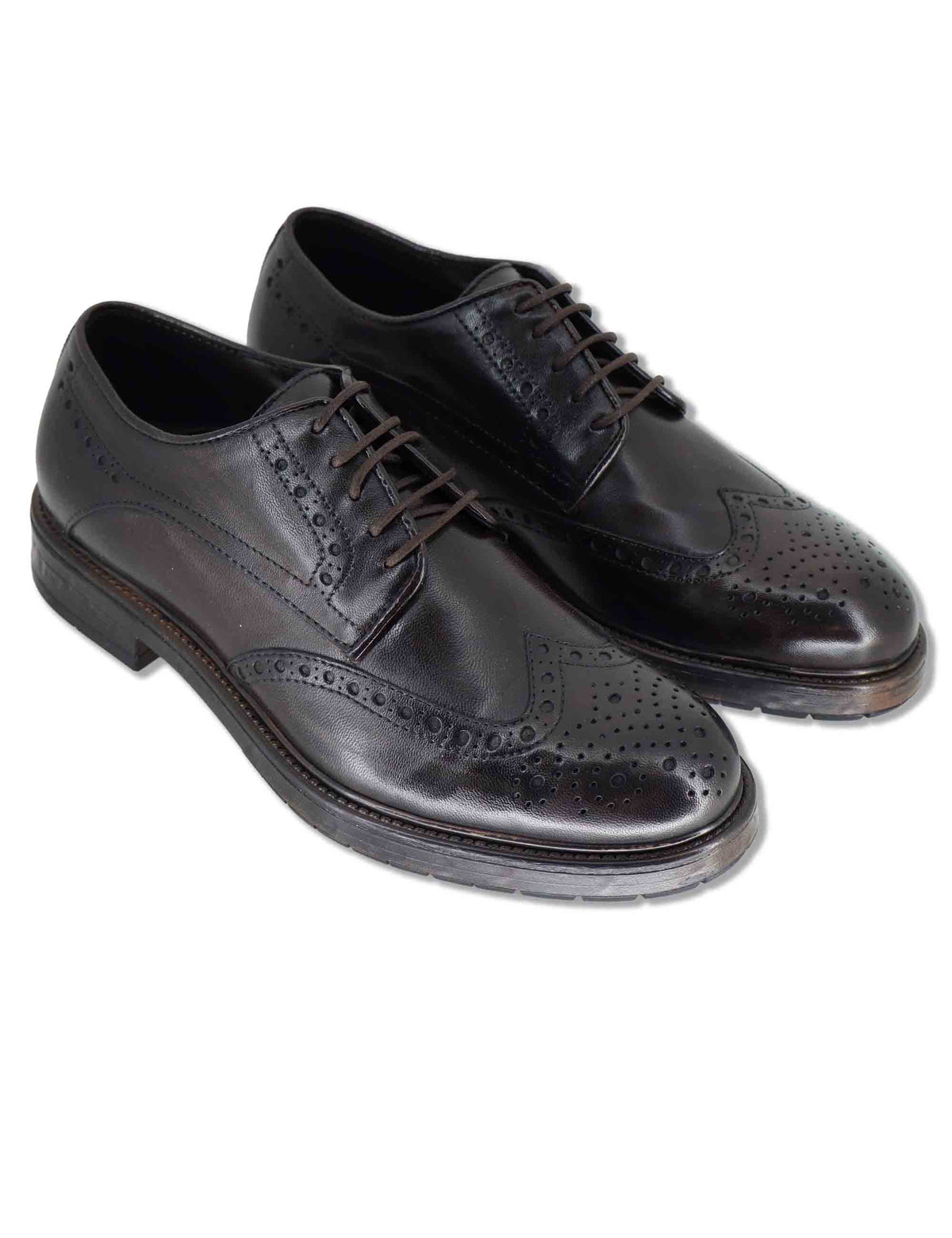 Stringate uomo in pelle marrone effetto vintage con impunture allinglese SPGB2080 014 Spatarella 
