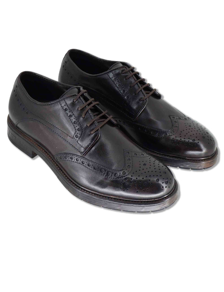 Stringate uomo in pelle marrone effetto vintage con impunture allinglese SPGB2080 014 Spatarella 