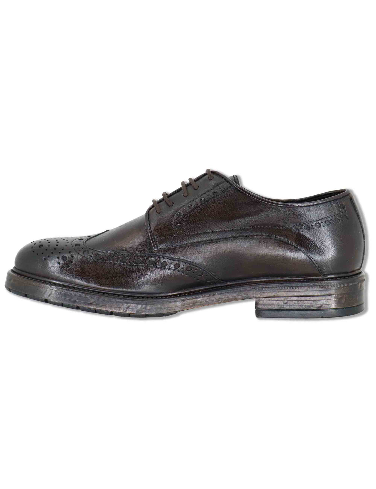 Stringate uomo in pelle marrone effetto vintage con impunture allinglese SPGB2080 014 Spatarella 
