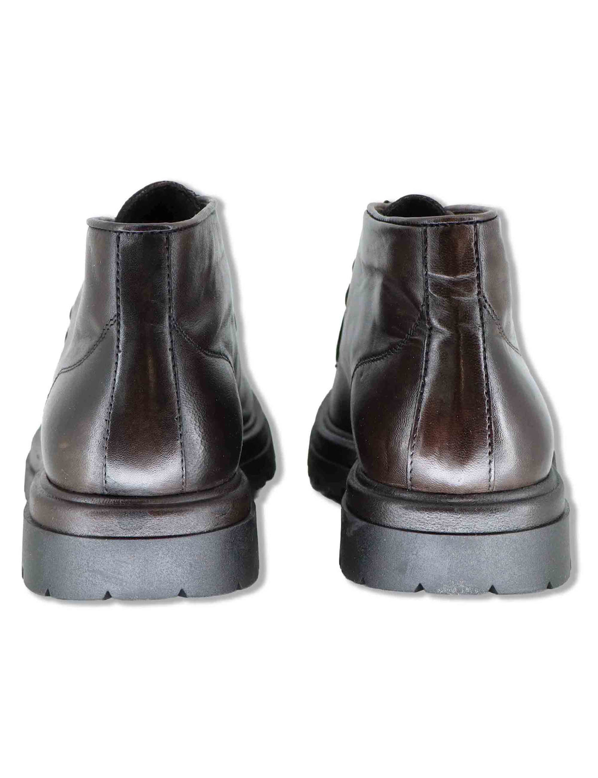 Stivaletti stringati uomo in pelle testa di moro vintage con vaschettone cucito e punta tonda SPKM40 014 Spatarella 
