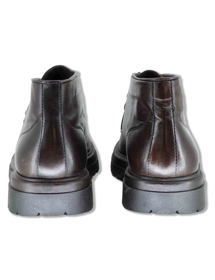 Stivaletti stringati uomo in pelle testa di moro vintage con vaschettone cucito e punta tonda SPKM40 014 Spatarella 