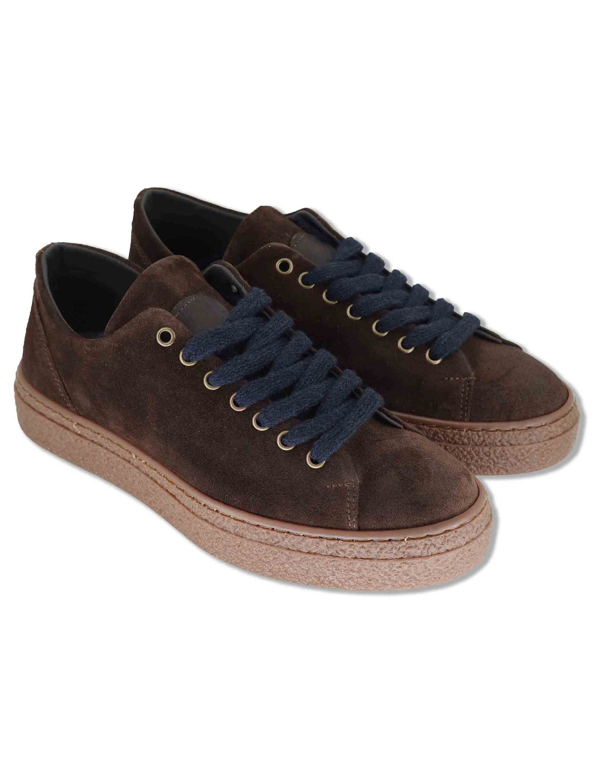 Sneaker uomo in camoscio testa di moro con suola crepe SPLG5010I 014 Spatarella 